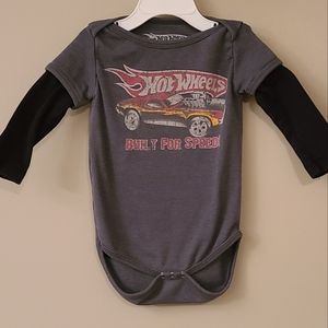 Hot Wheels grey/black long sleeved onesie/bodysuit